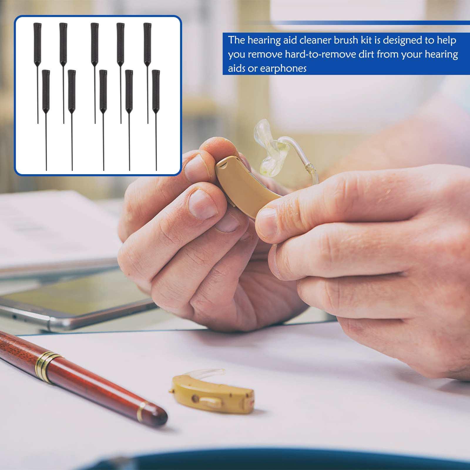 10Pcs Hearing Aid Cleaning Kit - Ear Wax Remover ulasan dan harga