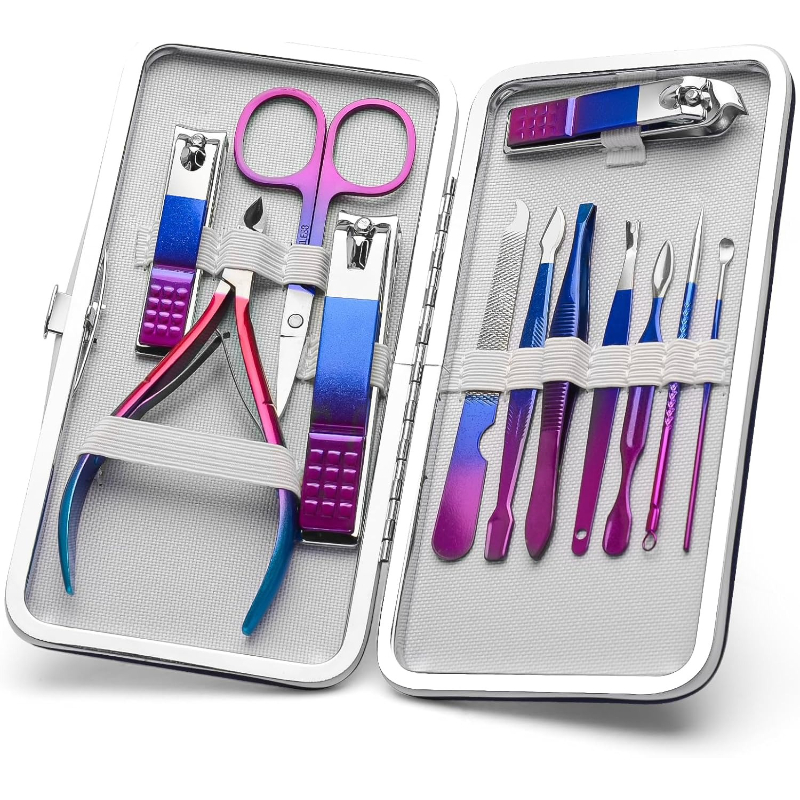 Manicure Set Nail Clippers Ped - Mens Grooming Kit Gift Set ulasan dan harga
