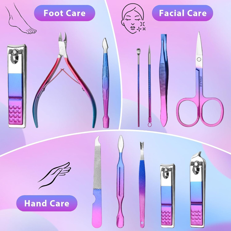 Manicure Set Nail Clippers Ped - Mens Grooming Kit Gift Set ulasan dan harga