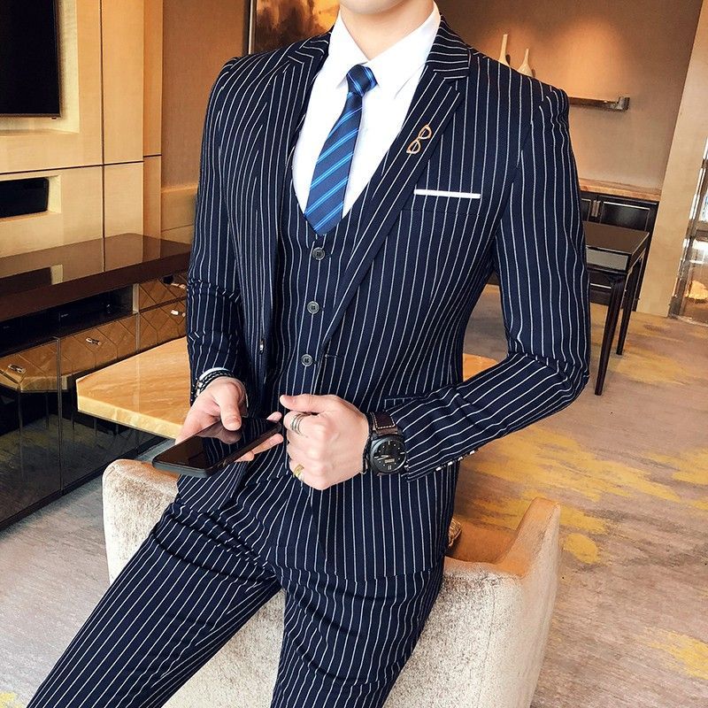 Men's Slim Fit Pin Stripe Blaz - Men'S Grooming Uk ulasan dan harga