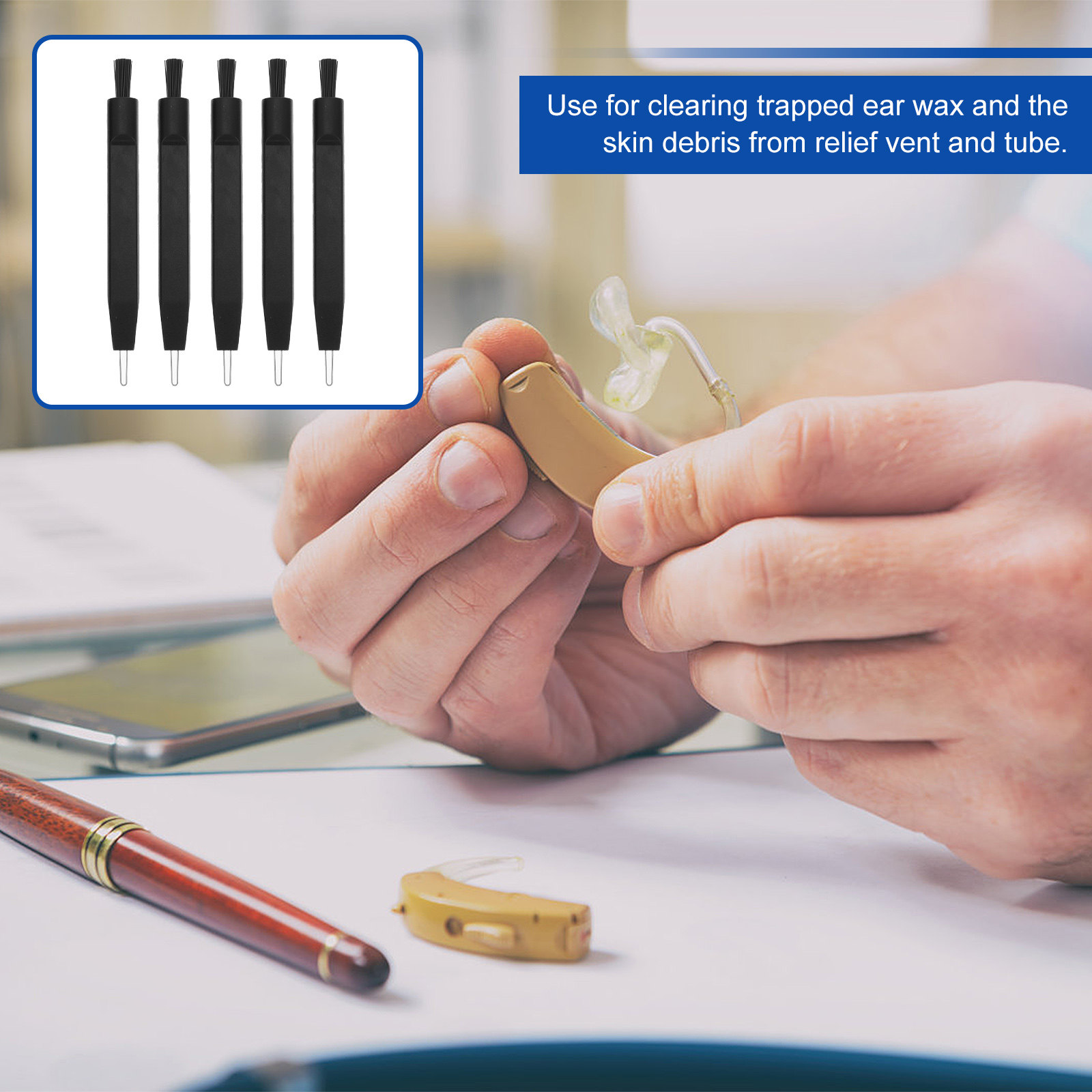 5Pcs Hearing Aid Cleaning Tool - Ear Wax Remover ulasan dan harga