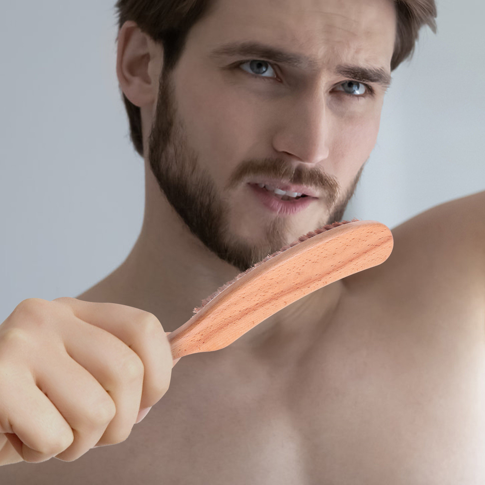 1Pcs Premium Nylon Beard Brush - Men'S Beard Grooming ulasan dan harga